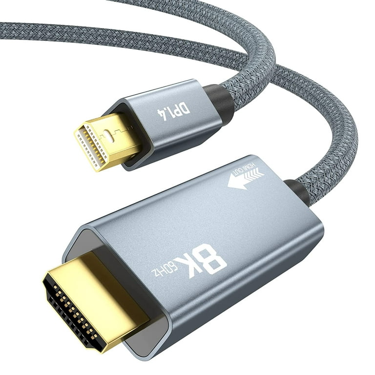 Mini DisplayPort 1.4 to HDMI 2.1 8K/60Hz or 4K/120Hz HDR Active Adapter 