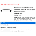 thumbnail image 2 of Front Bumper Cover Reinforcement - Compatible with 2019 - 2020 Kia Optima, 2 of 2
