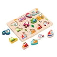 thumbnail image 4 of Rompecabezas de madera Rompecabezas de madera Peg Puzzle Juguete Educación colorida Forma múltiple Transporte Yotijar none, 4 of 6