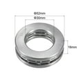 thumbnail image 3 of Uxcell 30x52x16mm S51206 Thrust Ball Bearing Stainless Steel with Washers, 3 of 5