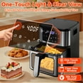 thumbnail image 4 of 7.5QT XL Flip-Top Air Fryer & Grill Oven, 8-in-1 Presets, 400°F Fast Heating , Visible Window with Interior Light, Nonstick Basket, Auto-Off, Family-Sized for 2–7 People, Stainless Steel, Black, 4 of 10