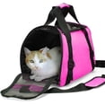 thumbnail image 3 of Cat Carrier,Soft-Sided Pet Travel Carrier for Cats,Dogs Puppy Comfort Portable Foldable Pet Bag Airline Approved (Small Rosered), 3 of 6