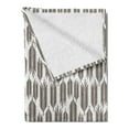 thumbnail image 2 of Leaf Soft Flannel Fleece Throw Blanket, Palm Leaves with Sharp Edges and Little Dots Tropical Jungle Inspired, Cozy Plush for Indoor and Outdoor Use, 50" x 70", Seal Brown White, by Ambesonne, 2 of 5