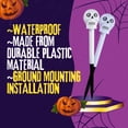 thumbnail image 5 of (5) Halloween Solar LED Skull Stake Lights, 13in Easy Install Plastic Solar-Powered Yard Stakes Spooky Lantern Pathway Markers Outdoor Waterproof Garden Light Haunted House Night Props, 5 of 8