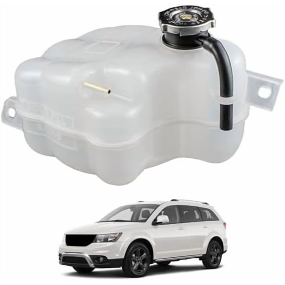 Engine Radiator Coolant Overflow Reservoir Tank with Cap for Dodge Journey 2009-2019 3.5L/3.6L, Replace 603-453