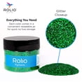 thumbnail image 3 of Rolio Holographic Glitter - Craft Glitter for Resin, Makeup, Nail Art, Face & Body Art, DIY Crafts - 28g Jar, 1/128 to 1/64 Size, Emerald Green, 3 of 6