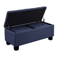 thumbnail image 5 of AC Pacific Tufted Upholstery Storage Bench with Matching Ottomans, Brown, 3pcs, 5 of 7