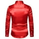 thumbnail image 3 of Minnieouse Camisa transpirable para hombre Satén con mangas largas - Trabajo Boda o hogar Lavable a máquina en agua fría Secado rápido rojo M Type3 NO3, 3 of 6