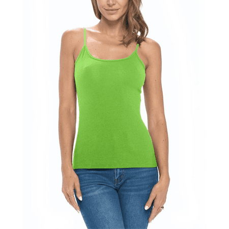 

M&M SCRUBS Women s Soft and Breathable Cotton Stretch Camisole with Adjustable Strap Tank Top (Lime Green XX-Large)