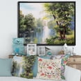 thumbnail image 2 of Lake In The Forest Summer Day - Landscape 20 in x 12 in Framed Painting Canvas Art Print, by Designart, 2 of 5