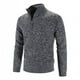 thumbnail image 4 of Suéter de manga larga para hombre, jersey de cuello medio alto con cremallera de talla grande y terciopelo para otoño e invierno, 4 of 5