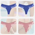 thumbnail image 1 of 4 unids/set de bragas sexis de algodón para mujer, ropa interior de Tanga de encaje para mujer, lencería íntima con espalda en T, bragas caladas de talla grande con flores Tan Jianjun unisex, 1 of 2