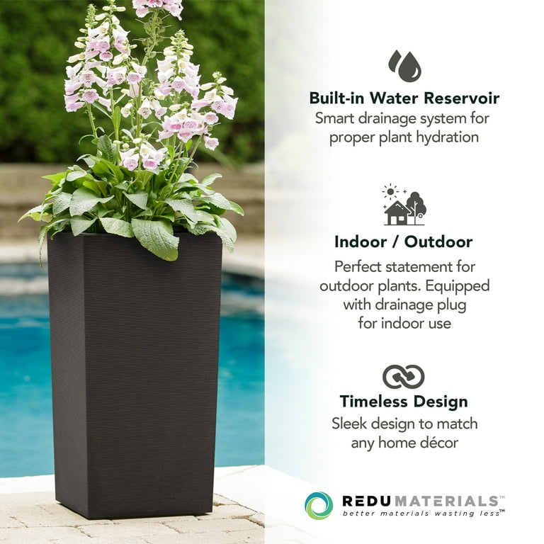 Tierra Verde Citadel Horizon Self Watering Square Planter, 13.5