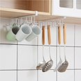 thumbnail image 4 of pitrice Kitchen Storage Rack Japanese-style Double-row 10 Hooks Metal Cupboard Hanging Hook Hanger Shelf Wall Mount Perforated Seamless Wardrobe Hook, 4 of 9