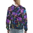 thumbnail image 7 of Lsque Starry Night Iris Field Pattern Casual Women's Hoodie,Hooded Sweatshirt with Kangaroo Pocket,Pullover Hoodie with Eye-catching Drawstrings-XX-Large, 7 of 7