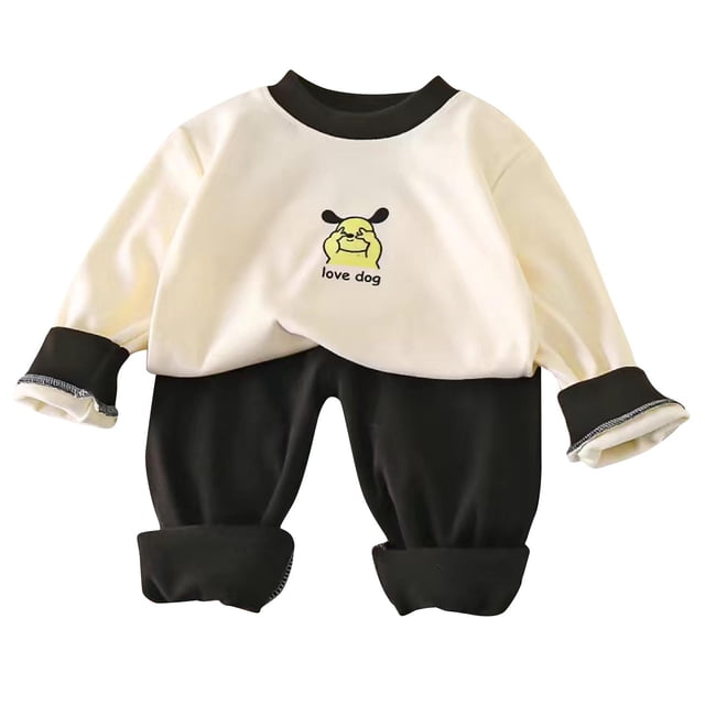 Odeerbi 3M-5Y Niños Niñas Algodón Pijamas Manga Larga Tops Pantalones Conjunto Suave Impresión Sleepwear Dos Piezas Pijama Conjuntos