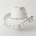 thumbnail image 2 of Western Cowboy Hat Featuring Heart Applique and Fringe Detail for Country Music Dance Parties and Festival Celebrations, 2 of 4