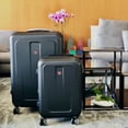 thumbnail image 6 of DUKAP Crypto 3-Piece Hardside Luggage Sets with Spinner Wheels, Handle and Trolley, (20"/28"/32"), Black, 6 of 12