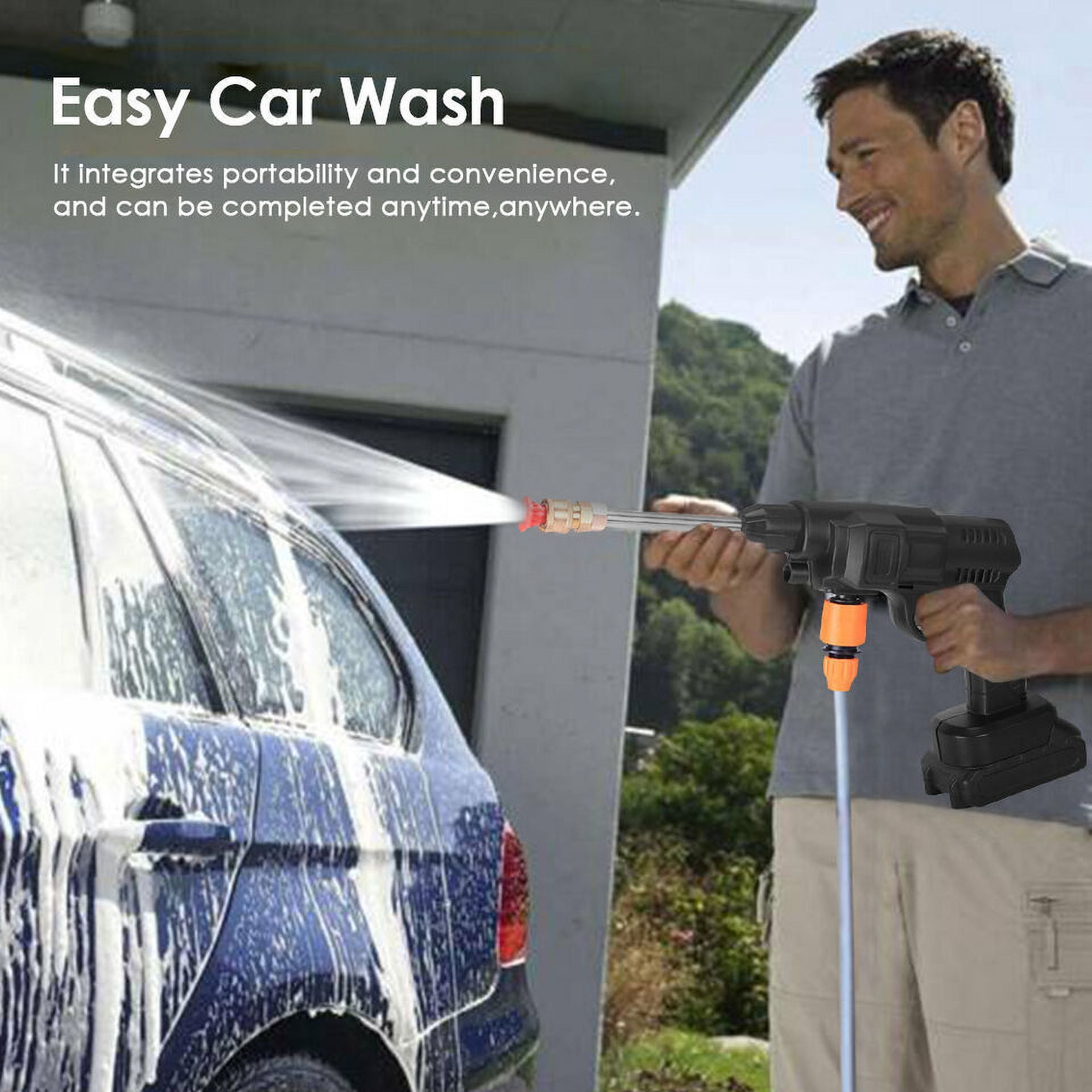 Cordless Electric High Pressure Water Spray Car Gun Portable Washer Cleaner Tool