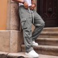 thumbnail image 5 of Wutalume Men's Cargo Pants with Pockets — Loose Work Trousers for Men, Drawstring Baggy Style, Multi-Pocket Casual Pants for Outdoor, 5 of 7