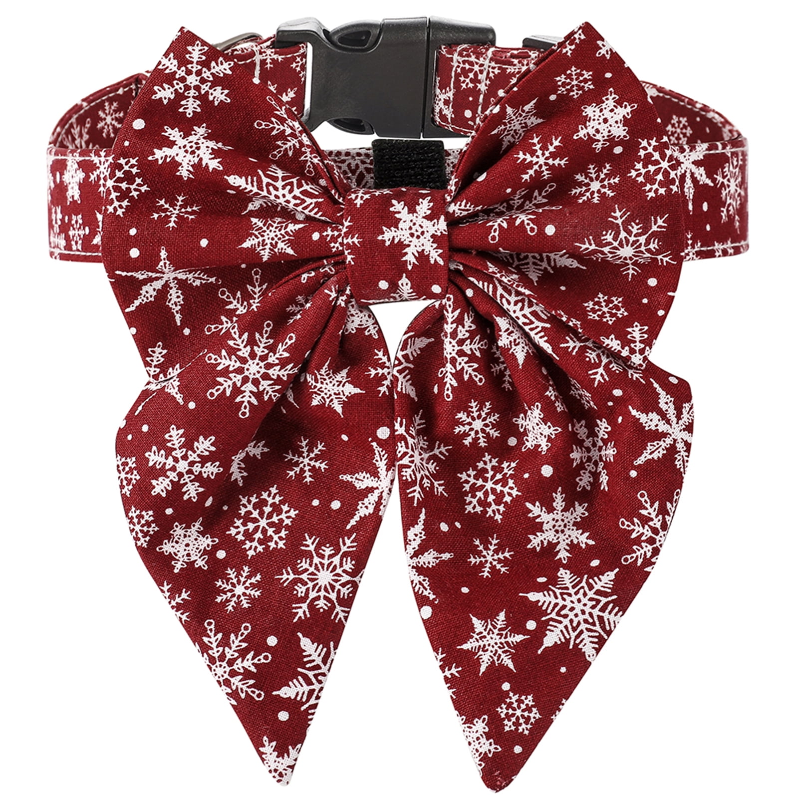 Deyuer Pet Collar Snowflake Pattern Dress-up Adjustable Breakaway Cats Dogs Collars Bandana for Christmas