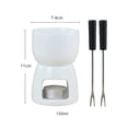 thumbnail image 4 of Injueey Vasos para fondue de chocolate con tenedores – Vasos para fundir chocolate, gran capacidad – Ideales para postres, reuniones, Teteras Circular A Blanco-B, 4 of 6