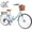 Blue, variant on STICCIO 26 inch Women's Beach Cruiser Bike, 7-Speed Shimano Womens Bicycle Step-Through Frame, Dual V-Brakes Rear Rack Fenders for Adult City Riding
