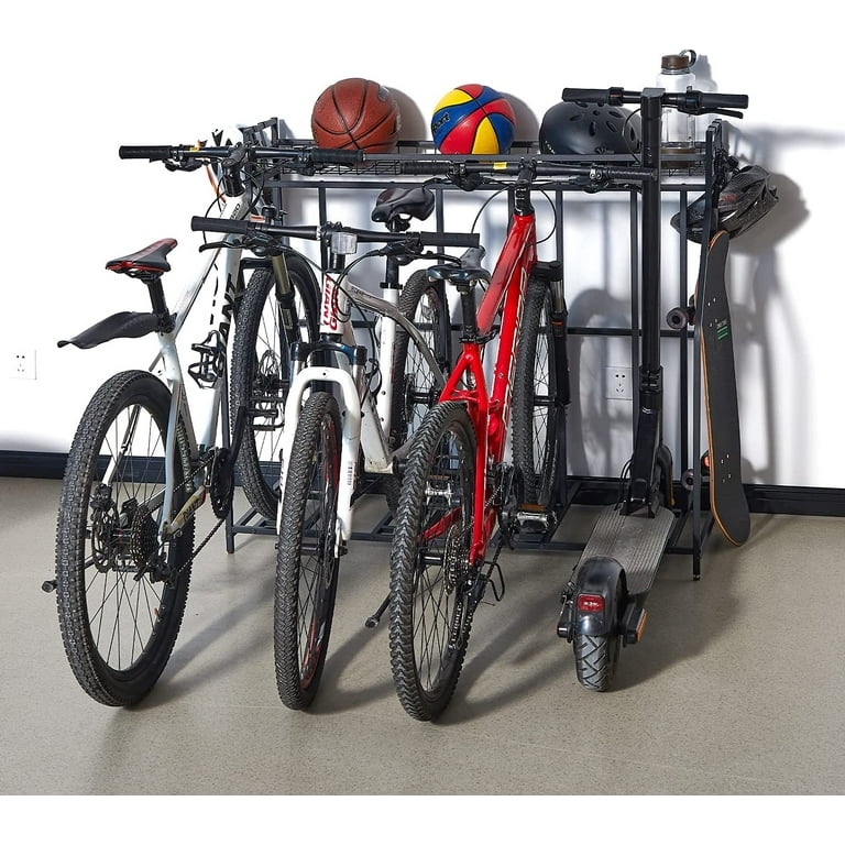 HEALTH LINE PRODUCT 4 Bike Stand Rack Indoor Bike Storage Bicycle Rack for Garage Metal Stability Floor Bicycle Station for Parking