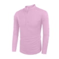 thumbnail image 3 of xiaxaixu Men's Spring Autumn Casual Shirt Solid Color Long Sleeve Stand Collar Button Tops, 3 of 9