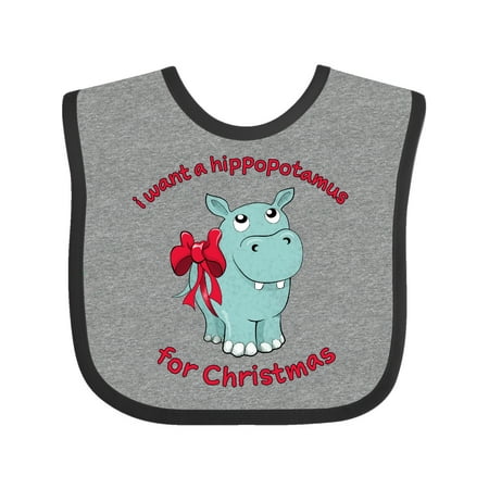 

Inktastic I Want a Hippopotamus for Christmas Gift Baby Boy or Baby Girl Bib