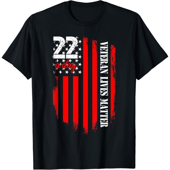 Veteran Lives Matter Suicide Awareness Ptsd Veteran 22 Day T-Shirt