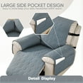 thumbnail image 6 of UPONRAY Waterproof & Non Slip Recliner Chair Covers with Pocket, Washable Reclining Chair Cover Furniture Protector for Kids, Pets(28 Inche,Grayish Blue), 6 of 7