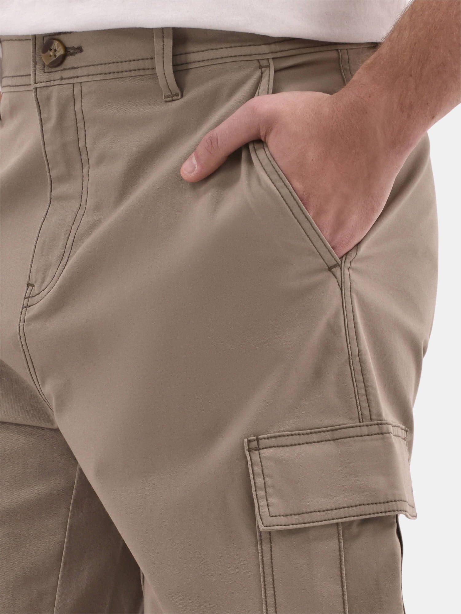 No Boundaries Men's & Big Men's Twill Long Cargo Shorts, 9" Inseam, Sizes XS-5XL