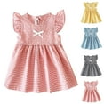 thumbnail image 1 of JDQJBZ Robe Bébé Fille Enfant Été Plage Robe d'Été Imprimé à Carreaux Sans Manches Col Rond Robe Décontractée, 1 of 4