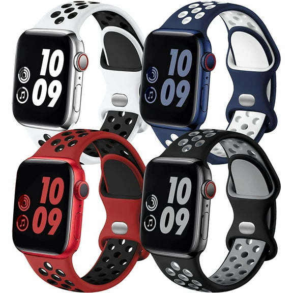 KOMI Compatible with Apple Watch Bands 49mm 45mm 44mm 42mm for Women Men, Breathable Air Holes Silicone Sport Band for iWatch Ultra 2 SE Series 9 8 7 6 5 4 3 2 1