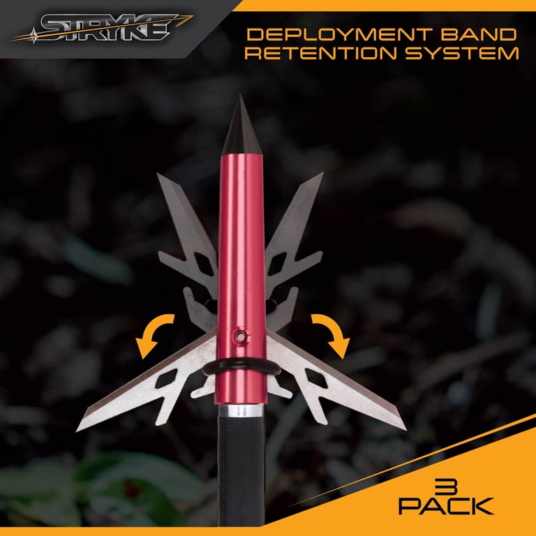 6 pack) Stryke Therm-x Expandable 2-Blade Hunting Broadheads, 3