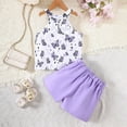 thumbnail image 4 of XDZJLR Girls Outfits Middle Summer Neckline Top Double Breasted Shorts Set, 4 of 7
