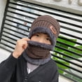thumbnail image 3 of Gorro de punto de terciopelo para niños, bufanda cálida de una pieza, gorro de lana gruesa, protección para los oídos, gorro a prueba de frío, 3 of 6