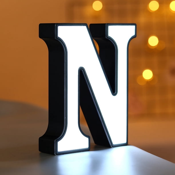 Lámpara LED BuyWeek con alfabeto luz de noche 26 letras de plástico