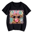 thumbnail image 2 of WOYY Girls Easter Cute Graphic Tee Short Sleeve Crew Neck T-Shirt Top for Kids, Sizes 1-13, 2 of 4
