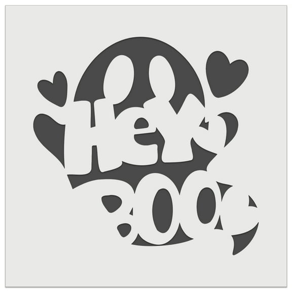Hey Boo Ghost Halloween DIY Cookie Wall Craft Stencil - 5.5 Inch