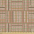 thumbnail image 2 of Ambesonne Tribal Fabric by the Yard Upholstery, Marks and Strokes Terracotta, 3 Yards, Pale Rust Grey and White, 2 of 5