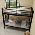 thumbnail image 3 of Leumius Twin Over Twin Bunk Bed for Kids Boys Girls, Metal Bunk Bed with Ladders & Guardrail,Convertible 2 Beds,Black, 3 of 7