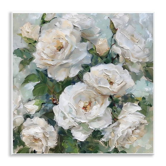 Stupell Industries Enchanted White Roses Wall Plaque Art design by LSR Creative Studio, 12 x 12