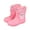Pink, variant on Girls Rain Boots With Removable Cute Bunny Dinosaur Design Soft Sole Toddler Kids Boots For Daily Wear Spring Summer Fall Girls Hiking Boots Waterproof Lightweight Size 18-24 Months