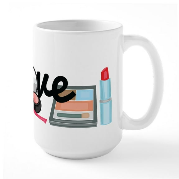 CafePress - Makeup Love Large Mug - 15 oz Ceramic Large White Novelty Mug
