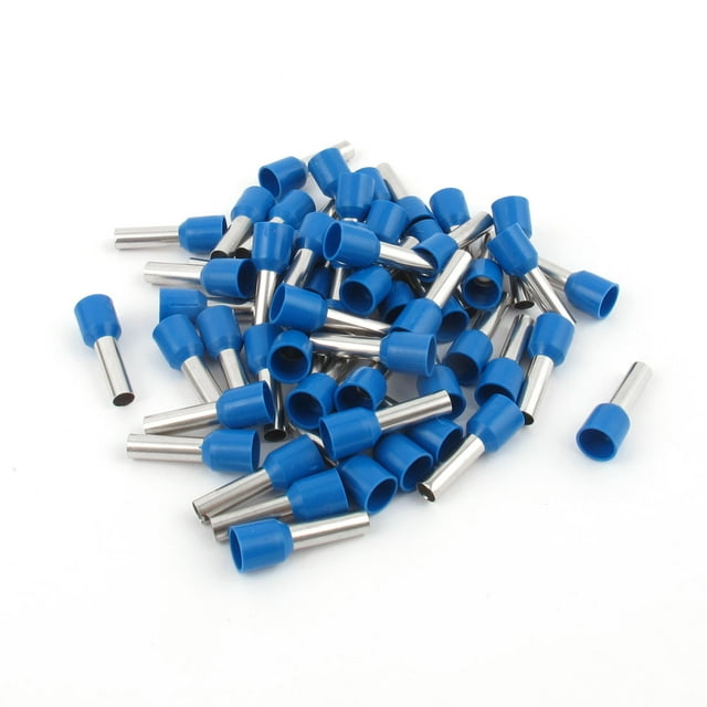 50 Pcs Terminales de Cuerda Crimpados Tubulares Preaislados Ferrule Azules E6012 10AWG 6mm2