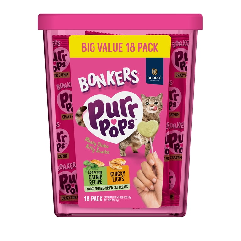 Bonker's Freeze Dried Catnip and Chicken Purrpops 18 Piece