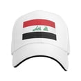 thumbnail image 3 of HUAXUN Iraq Nation Flag Print Curved Brim Adjustable Strap Solid Base Outdoor Sports Casual Baseball Cap Hat (White,One Size), 3 of 4