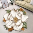 thumbnail image 1 of LEFU for Lotus Flower Round Carpet Chinese Style Floor Mat Bedside Rug Non-Slip Absorbent Kitchen Bathroom Living Room Entrance Soft Polyester Crystal Velvet 40x40cm, 1 of 10